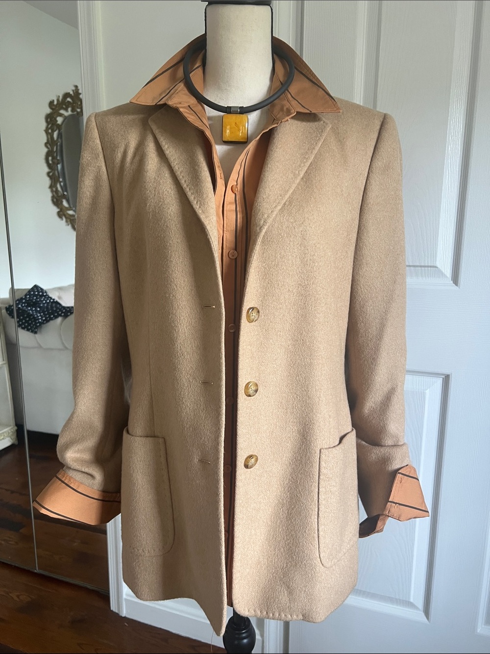 Talbots Tan Wool Pea Coat